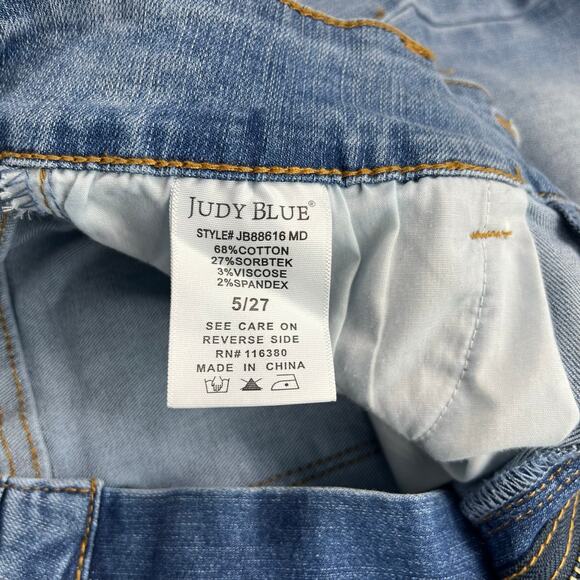 Judy Blue Wide Leg Crop Jeans Sz 5/27 Light Wash Blue Cooling Denim JB88616 High - Picture 9 of 15